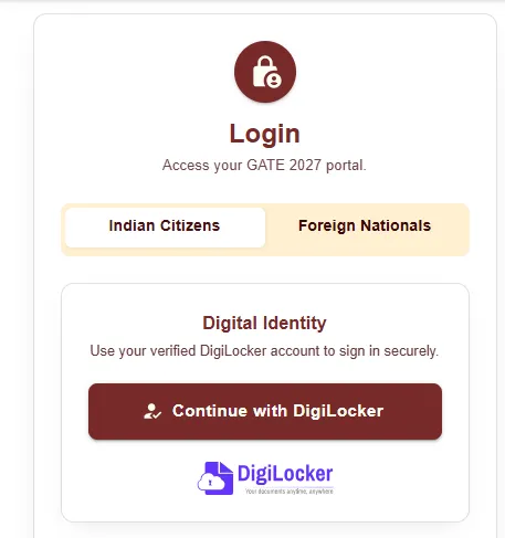 GATE Registration Via Digilocker